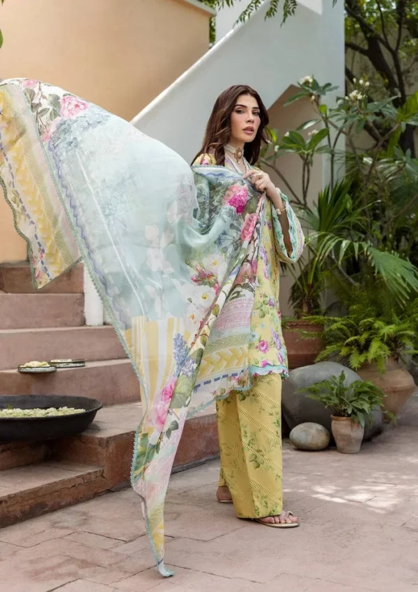 Elaf Prints Chiffon Dupatta Collection/ECD-5B SAFFROSE - Image 4