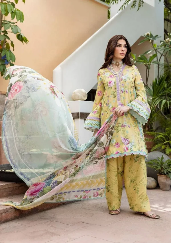 Elaf Prints Chiffon Dupatta Collection/ECD-5B SAFFROSE - Image 3