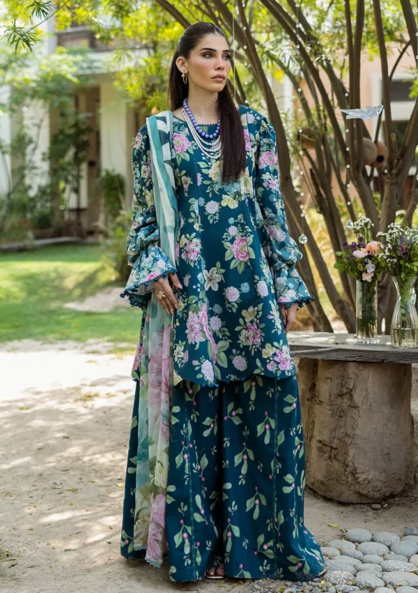 Lawn - Elaf Premium - Prints 25 - ECD#1B - AZURE FERN