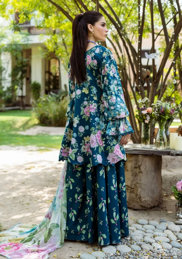 Lawn - Elaf Premium - Prints 25 - ECD#1B - AZURE FERN - Image 3