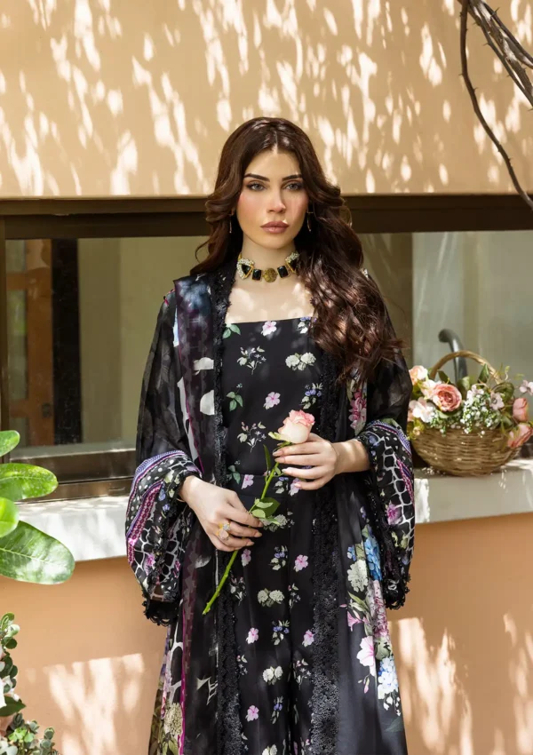 Elaf Prints Lawn'25 ECD-04A MIDNIGHT BLOOM - Image 3