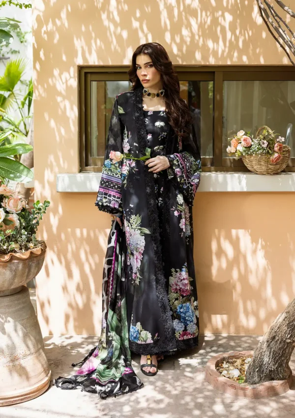 Elaf Prints Lawn'25 ECD-04A MIDNIGHT BLOOM